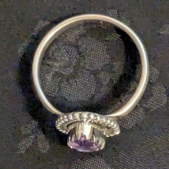 🆕 Unique 925 Solid Sterling Silver Amethyst Ring Size 5.5 - 6 - Picture 4 of 6